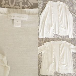 Charter club white cardigan size M